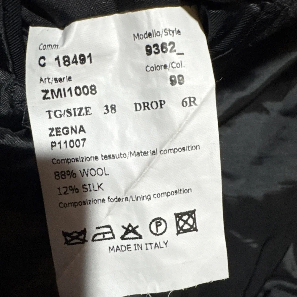 Ermenegildo Zegna Blazer Traveller Wool Silk Jacket Mens US 38R Black Italy Made
